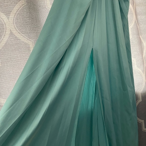 Nicole Bakti pleated turquoise gown size S - Picture 5 of 5